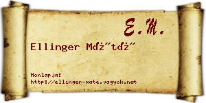 Ellinger Máté névjegykártya